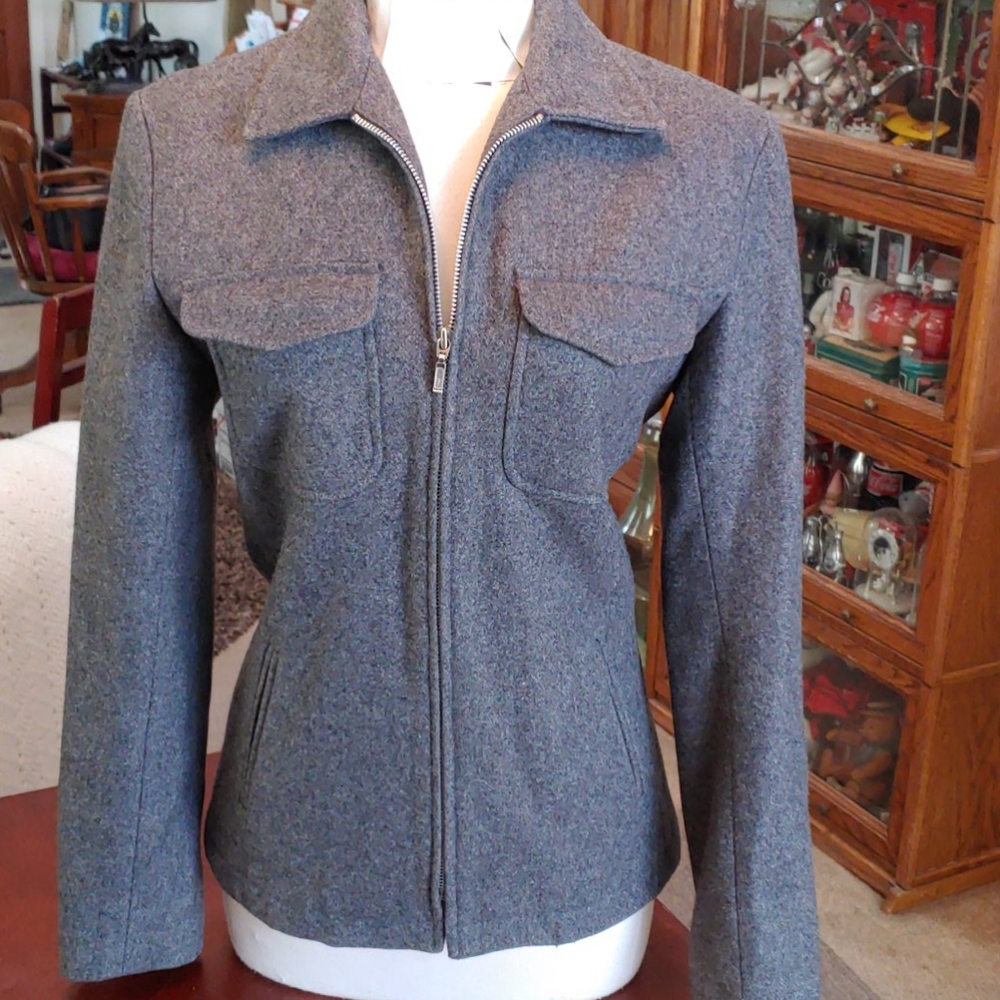 J Crew Wool Zipper Front Coat Size M Ladies